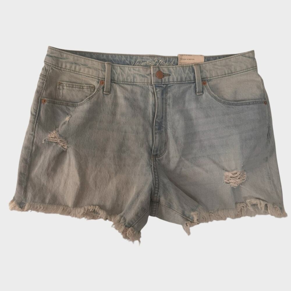 Universal Thread Size 14 32R Denim Vintage Stretch Shortie Shorts NEW NWT - Picture 1 of 13